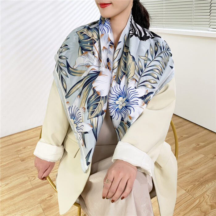 Fashion Silk Scarves Female Printing Hijab - Image 5