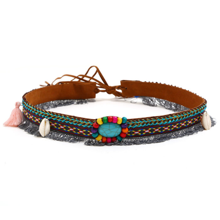 Geometric Shell Woven Slim Waist Belt Women's Waist Chain - Image 9