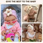 Soft Nylon Baby Flower Headbands For Newborns, Infants & Toddlers  Cute Hair Accessories For Girls Beige, Pink, Khaki - Image 4