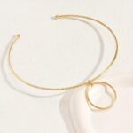 Women Collar Choker Necklace Big Circle Geometric Metal Pendants Torques Statement Necklaces - Image 4
