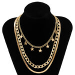 Multilayer Star Choker Necklaces for Women Punk Geometric Snake Chain - Image 5