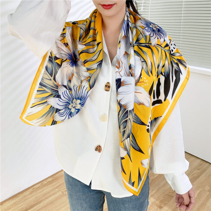Fashion Silk Scarves Female Printing Hijab - Image 6