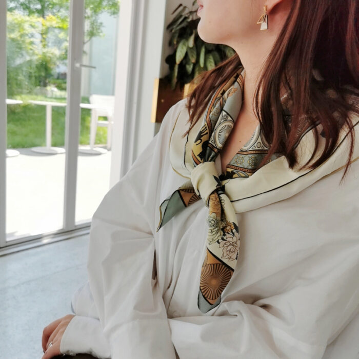Silk Scarves Twill Sand Wash Small Square Scarf Women - Image 6