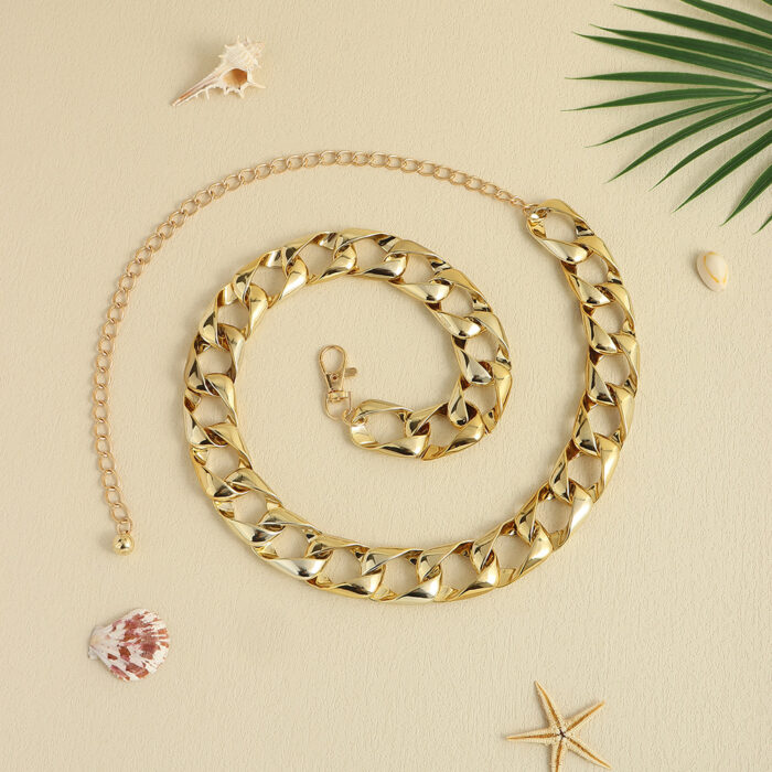 New Waist Chain Acrylic Accessory Belt With Skirt Dress Waist Chain Rectangular X Chain Decorative Waist Seal Body Chain - Image 3
