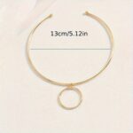Women Collar Choker Necklace Big Circle Geometric Metal Pendants Torques Statement Necklaces - Image 5