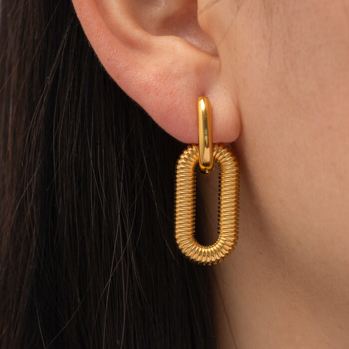 Women's Fashion Stainless Steel Chain Dangle Earrings - Image 1