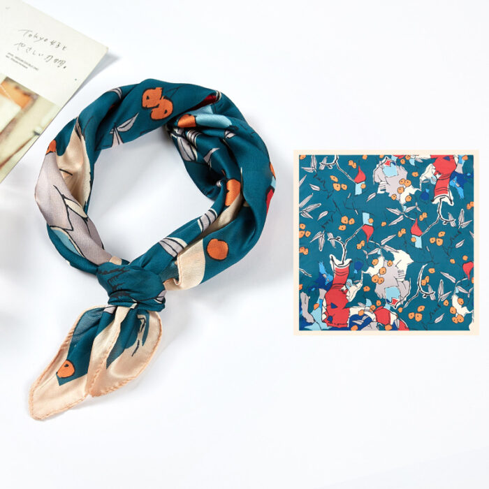 New Simulated Silk Satin Printed Scarves - Image 9