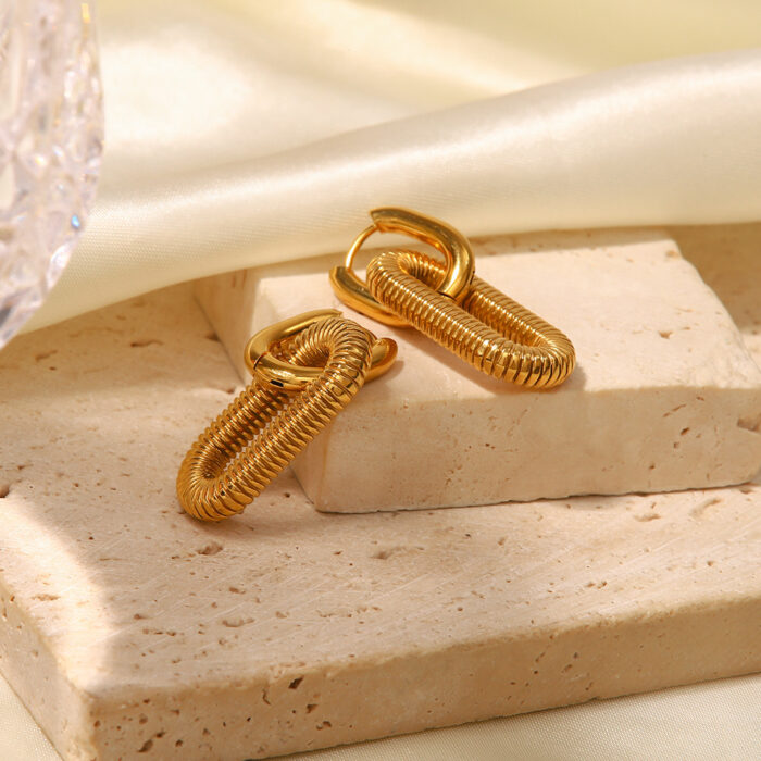 Women's Fashion Stainless Steel Chain Dangle Earrings - Image 3