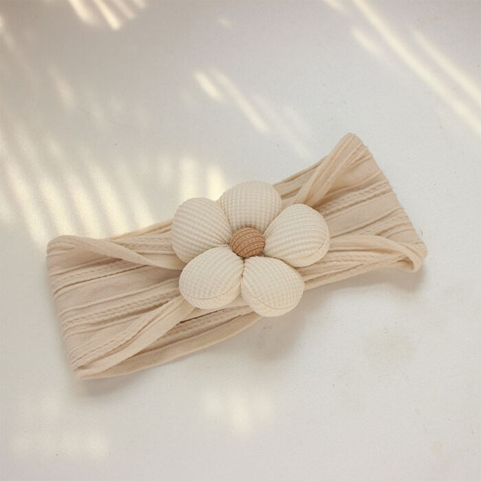 Soft Nylon Baby Flower Headbands For Newborns, Infants & Toddlers  Cute Hair Accessories For Girls Beige, Pink, Khaki - Image 7
